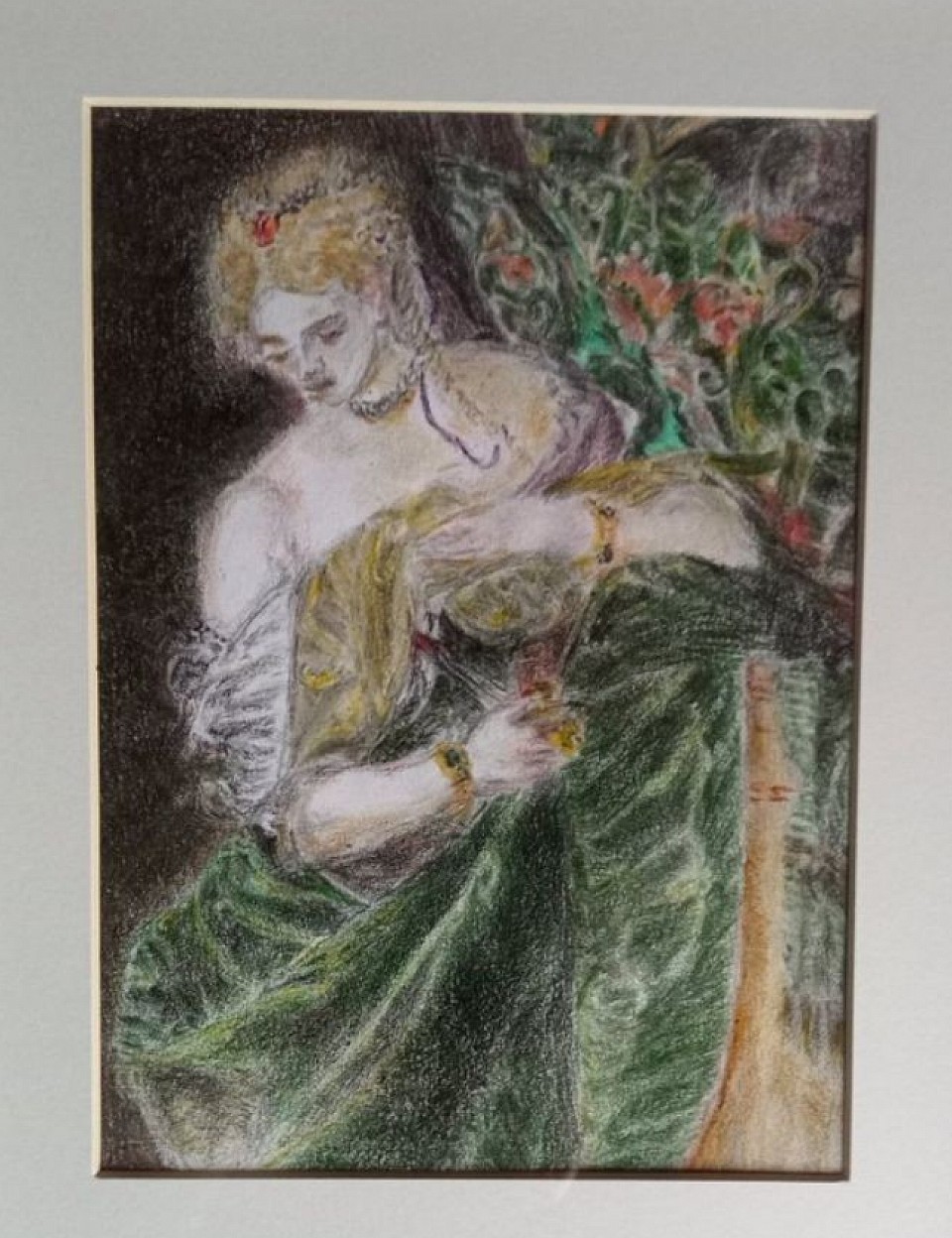 Lucrezia. Kopie von Veronese. Buntstifte.